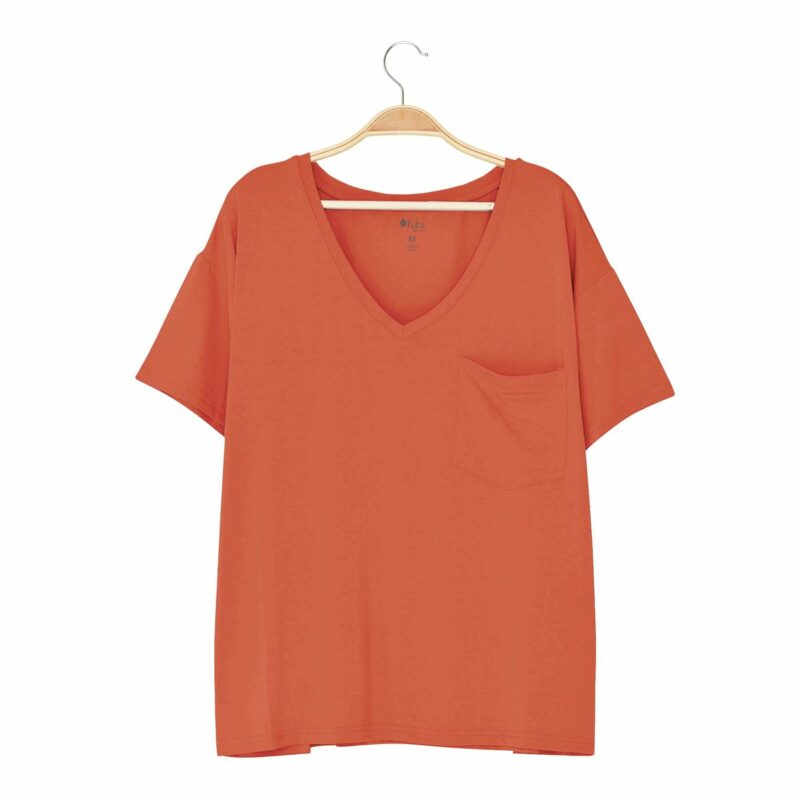 Kyte BABY Women's V-Neck in Clementine