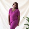 Kyte BABY Women's V-Neck in Dahlia