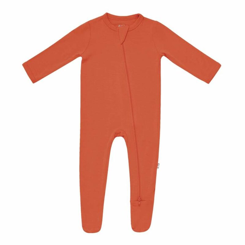 Kyte BABY Zippered Footie in Clementine