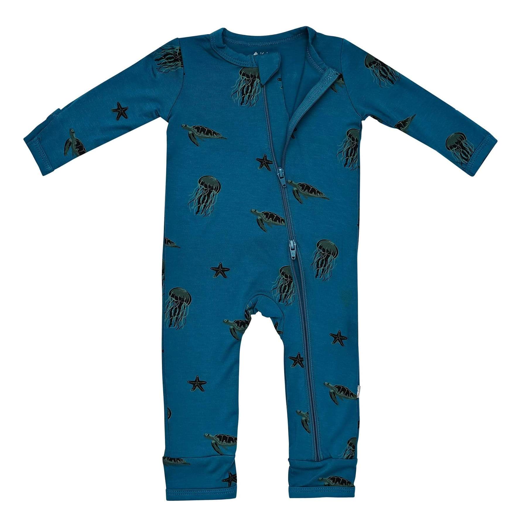 Kyte BABY Zippered Romper in Marine Blossom
