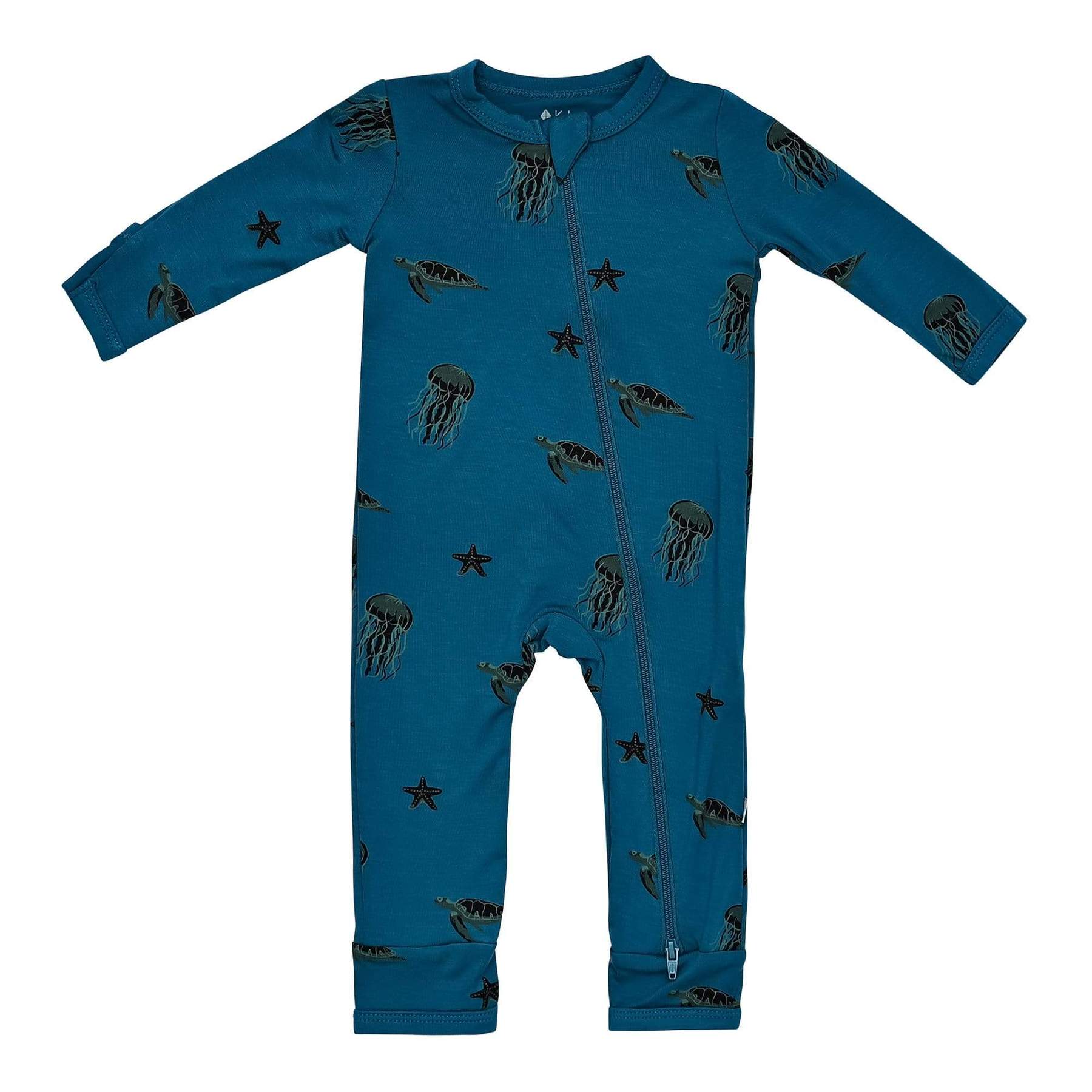 Kyte BABY Zippered Romper in Marine Blossom