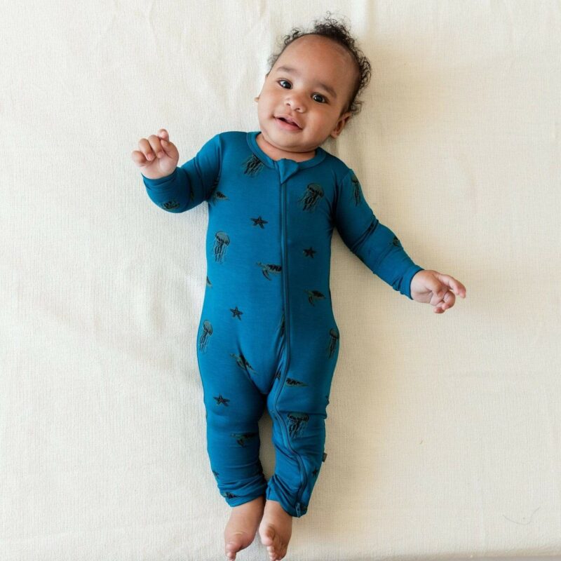 Kyte BABY Zippered Romper in Marine