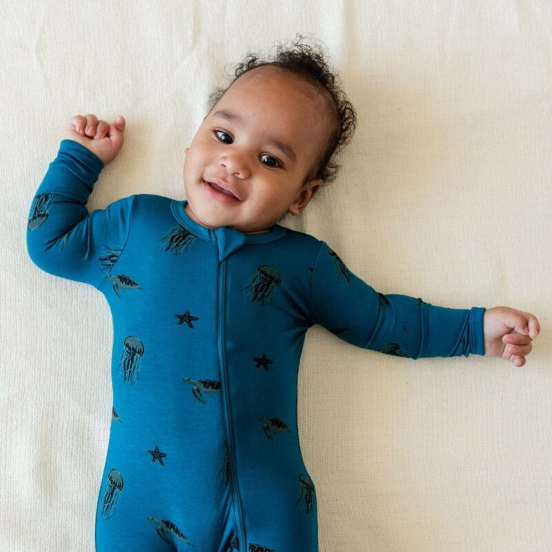 Kyte BABY Zippered Romper in Marine