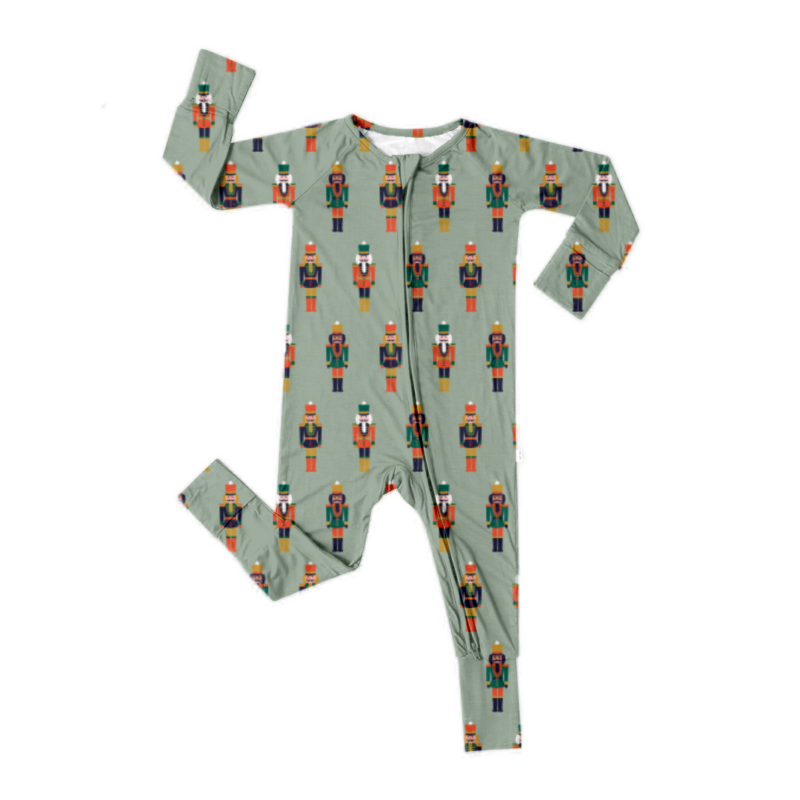 The Mini Babe Nutcracker Holiday Bamboo Convertible Romper