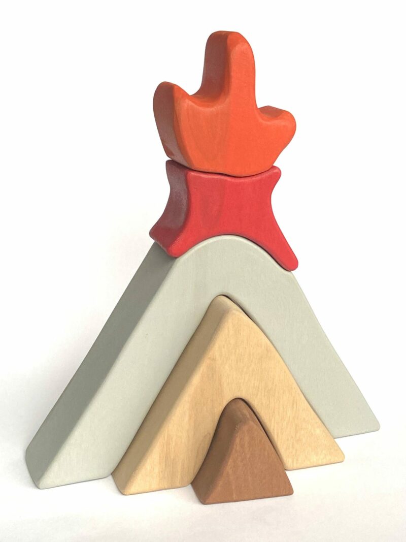 Poppy Baby Co Volcano Stacking Wooden Toy