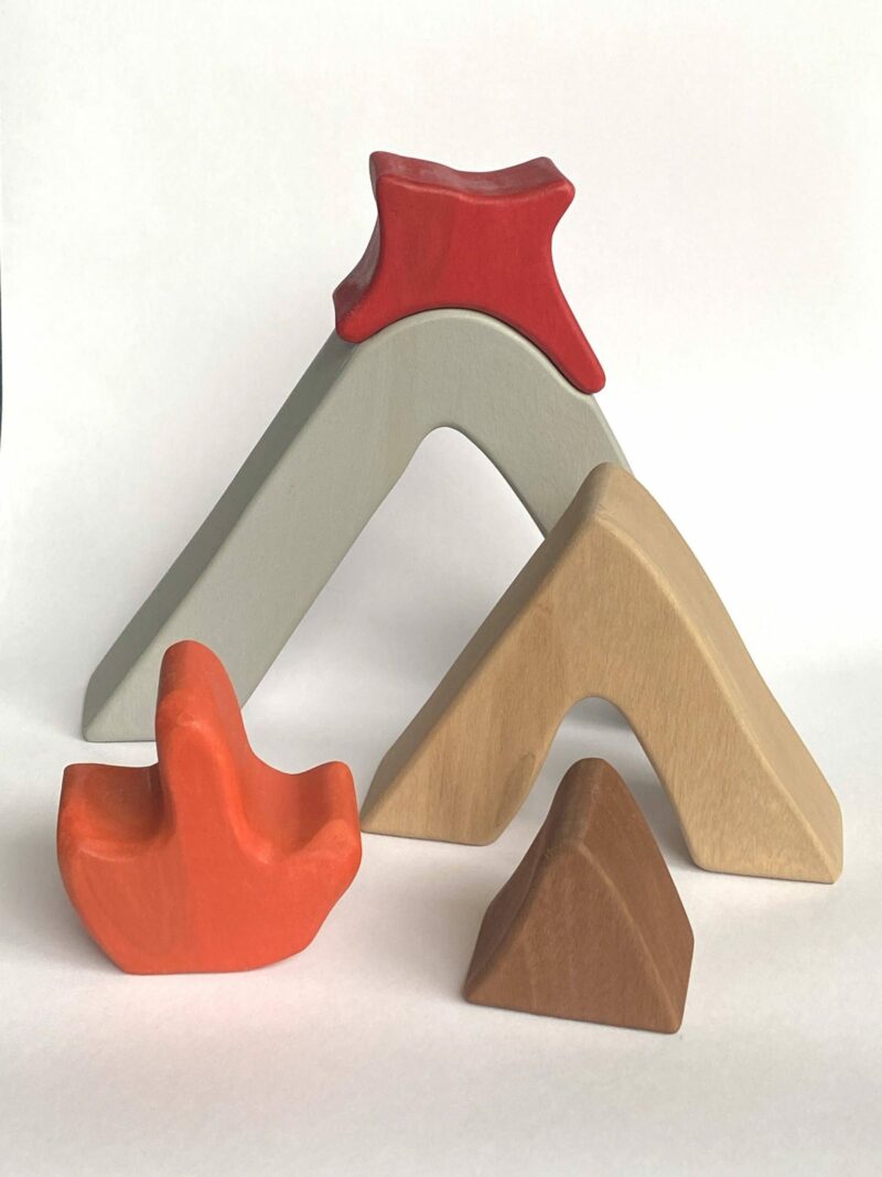 Poppy Baby Co Volcano Stacking Wooden Toy