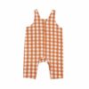 Angel Dear Pumpkin Gingham Overalls