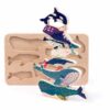 Bajo Whale Family Wooden Puzzle and Stacking Toy