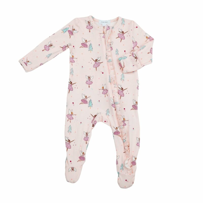 Angel Dear Sugarplum Fairies Bamboo Viscose Zipper Footie Angel Dear Sugarplum Fairies Bamboo Viscose Zipper Footie