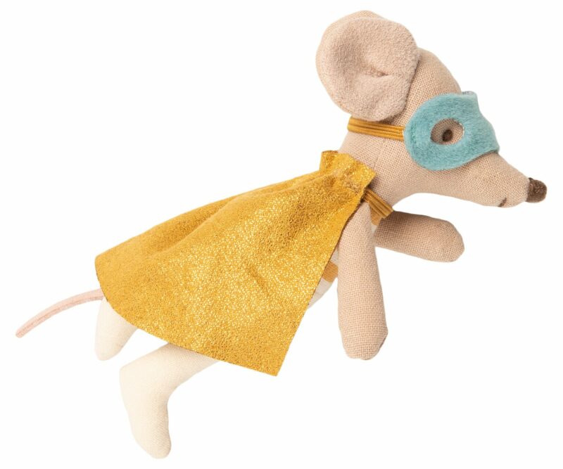 Maileg Little Brother Superhero Mouse in Suitcase