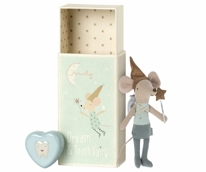 Maileg Tooth Fairy Blue Big Brother Mouse in Matchbox