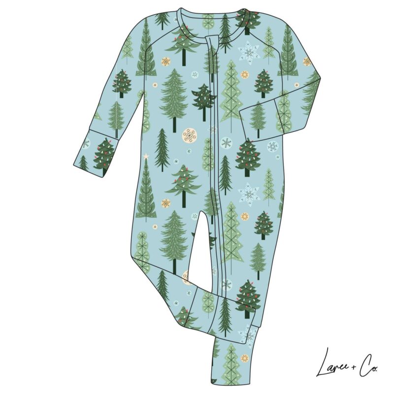 Laree + Co Christmas Tree Bamboo Viscose Convertible Footie