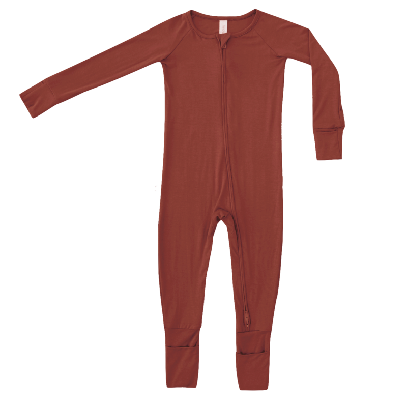 Tenth & Pine Chestnut Bamboo Viscose Zippered Romper