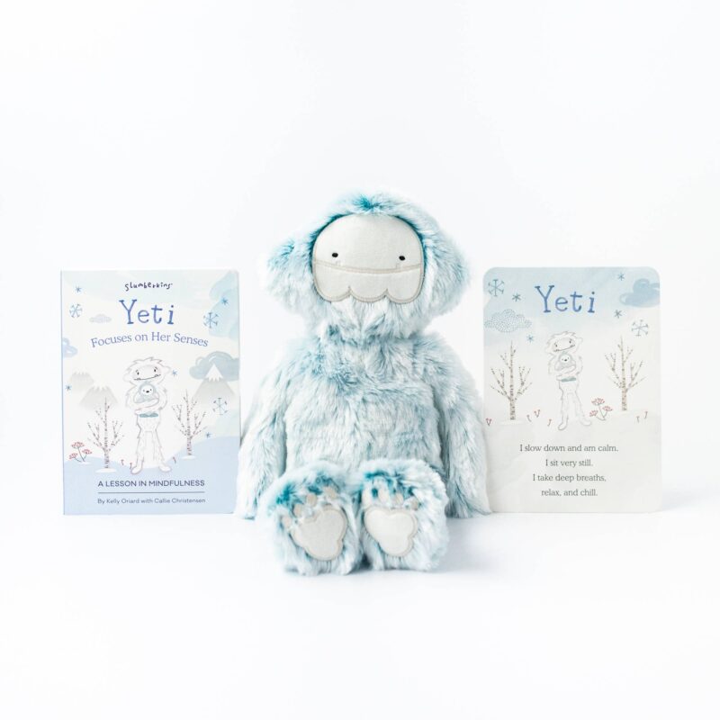 Slumberkins Ice Blue Yeti Kin Limited Edition Mindfulness Board Book Bundle