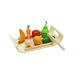 PlanToys Assorted Fruits and Vegetables with Tray