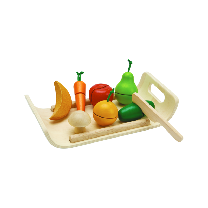 PlanToys Assorted Fruits and Vegetables with Tray