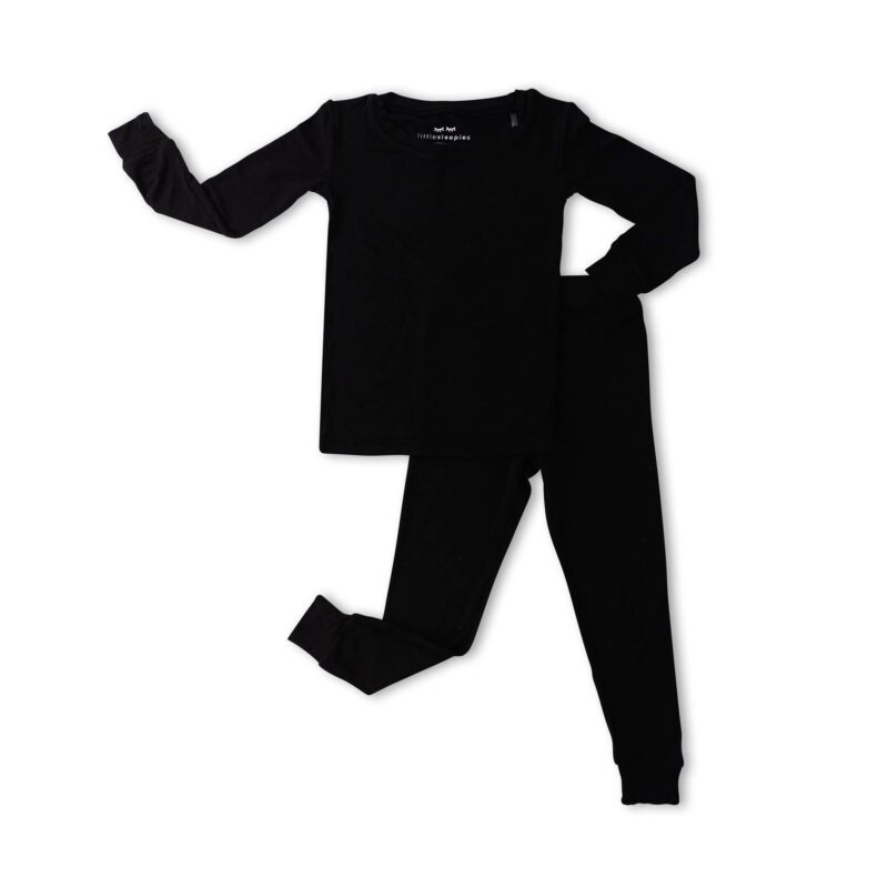 Little Sleepies Black Solid Two-Piece Bamboo Viscose Pajama Set