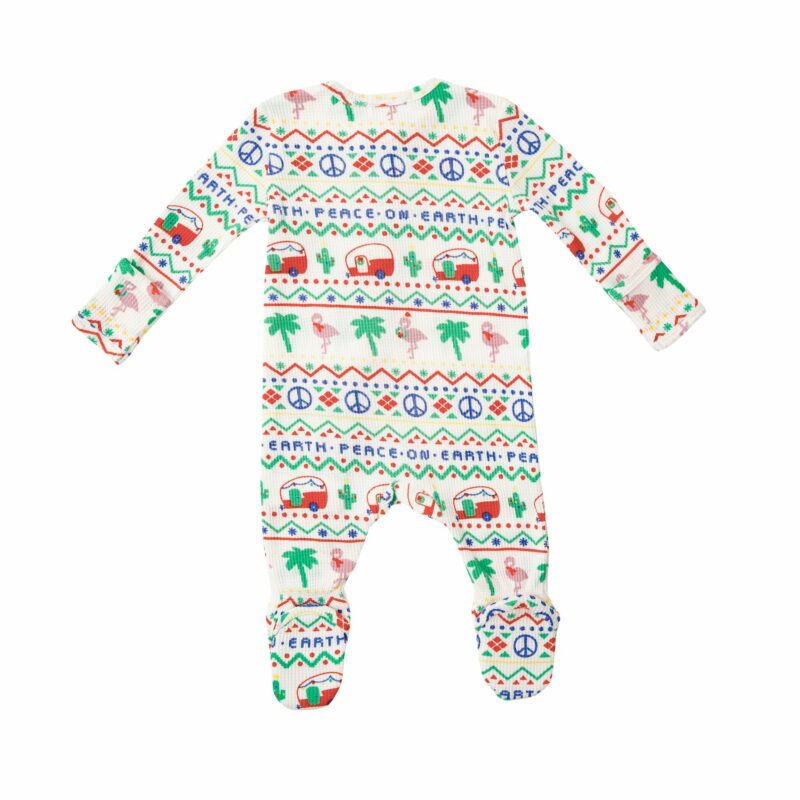 Angel Dear California Fair Isle Thermal Bamboo Zipper Footie