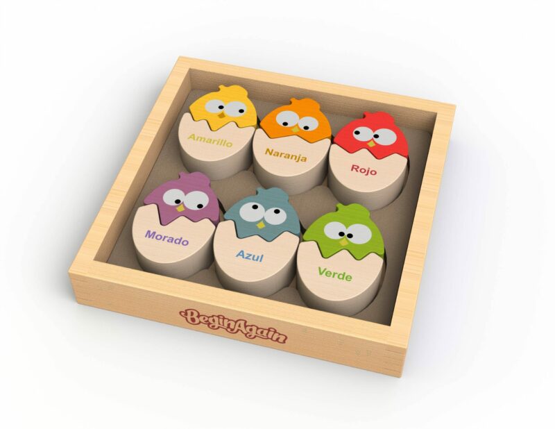 BeginAgain Toys Color 'N Eggs Bilingual Matching Puzzle