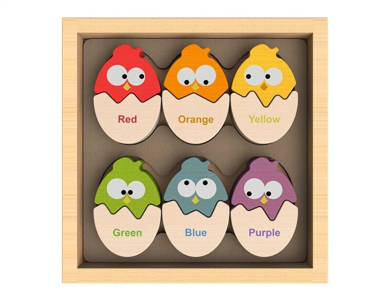 BeginAgain Toys Color 'N Eggs Bilingual Matching Puzzle