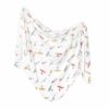 Copper Pearl Ace Knit Swaddle Blanket