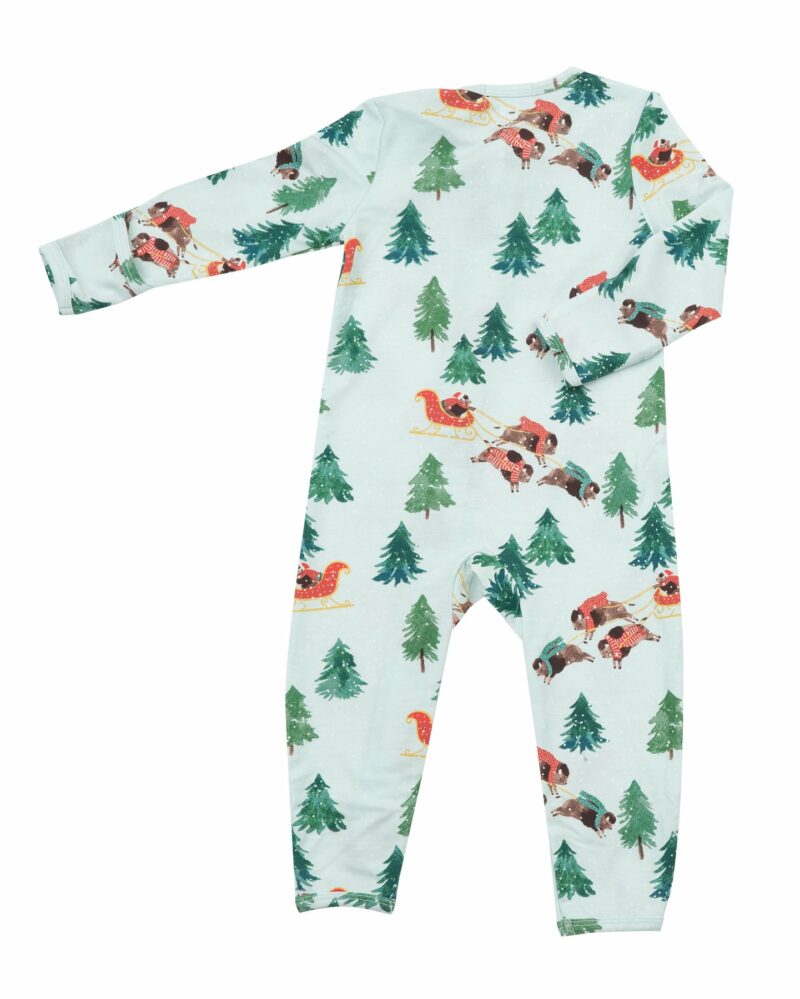 Angel Dear Winter Bison Bamboo Viscose Zipper Romper
