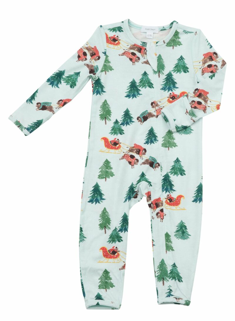 Angel Dear Winter Bison Bamboo Viscose Zipper Romper