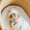 Copper Pearl Ace Knit Swaddle Blanket