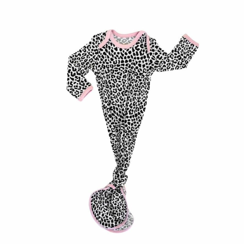 Little Sleepies Snow Leopard Bamboo Viscose Infant Knotted Gown