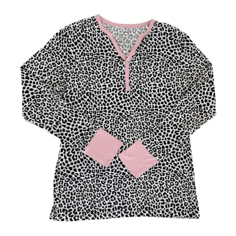 Little Sleepies Snow Leopard Women's Long-Sleeve Bamboo Viscose Top