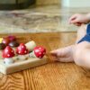 Poppy Baby Co Wooden Mushrooms on Wooden Tray