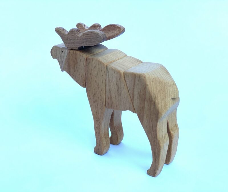 Poppy Baby Co Moose Handmade Wooden Toy Figurine