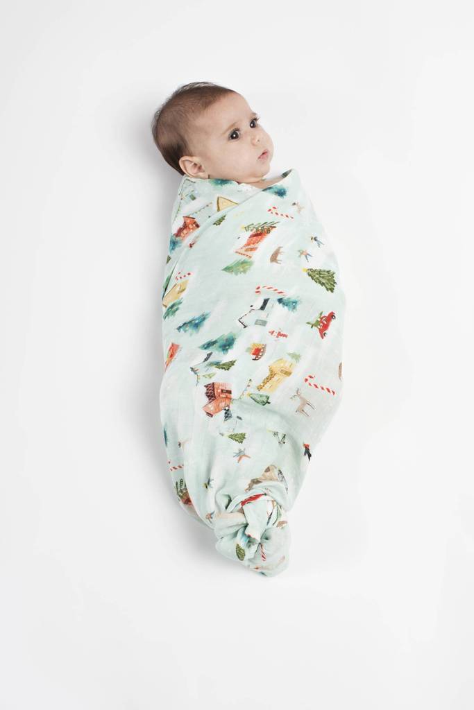 Loulou Lollipop Merry and Bright Holiday Muslin Swaddle
