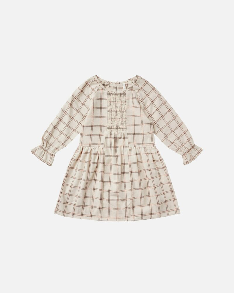 Rylee + Cru Wine Check Sadie Dress - FINAL SALE