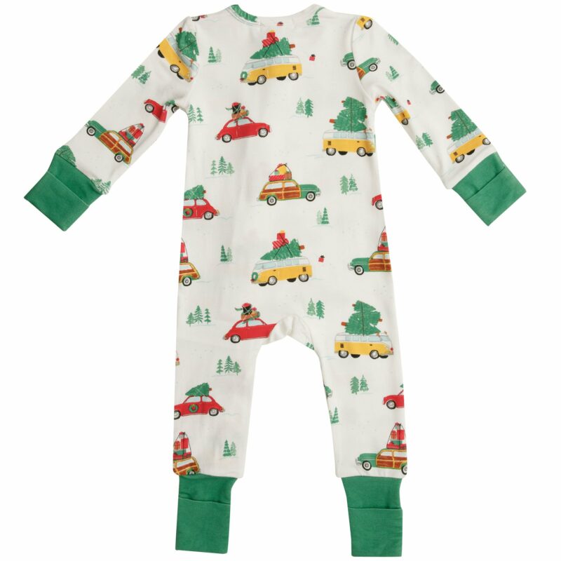 Angel Dear Trees on Cars Bamboo Zippered Romper