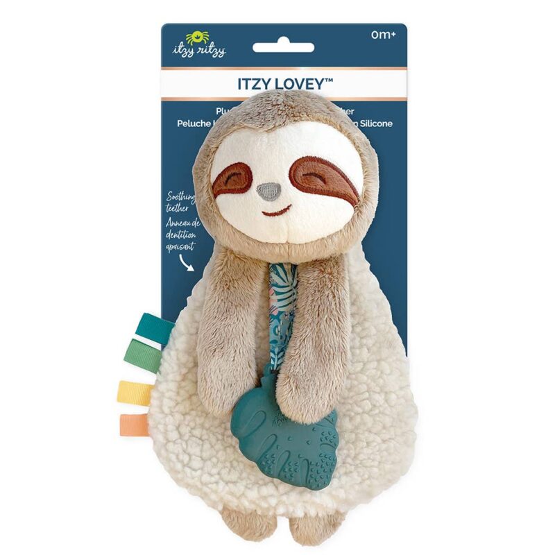 Itzy Ritzy Sloth Plush with Silicone Teether Toy Itzy Lovey