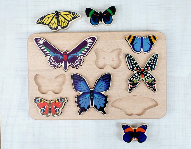 Bajo World of Butterflies Wooden Puzzle and Stacking Toy