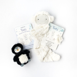 Slumberkins Alpine Yeti Snuggler and Black & White Penguin Mindfulness Limited Edition Gift Set