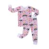 Little Sleepies Pink Farm Animals Two-Piece Bamboo Viscose Pajama Set