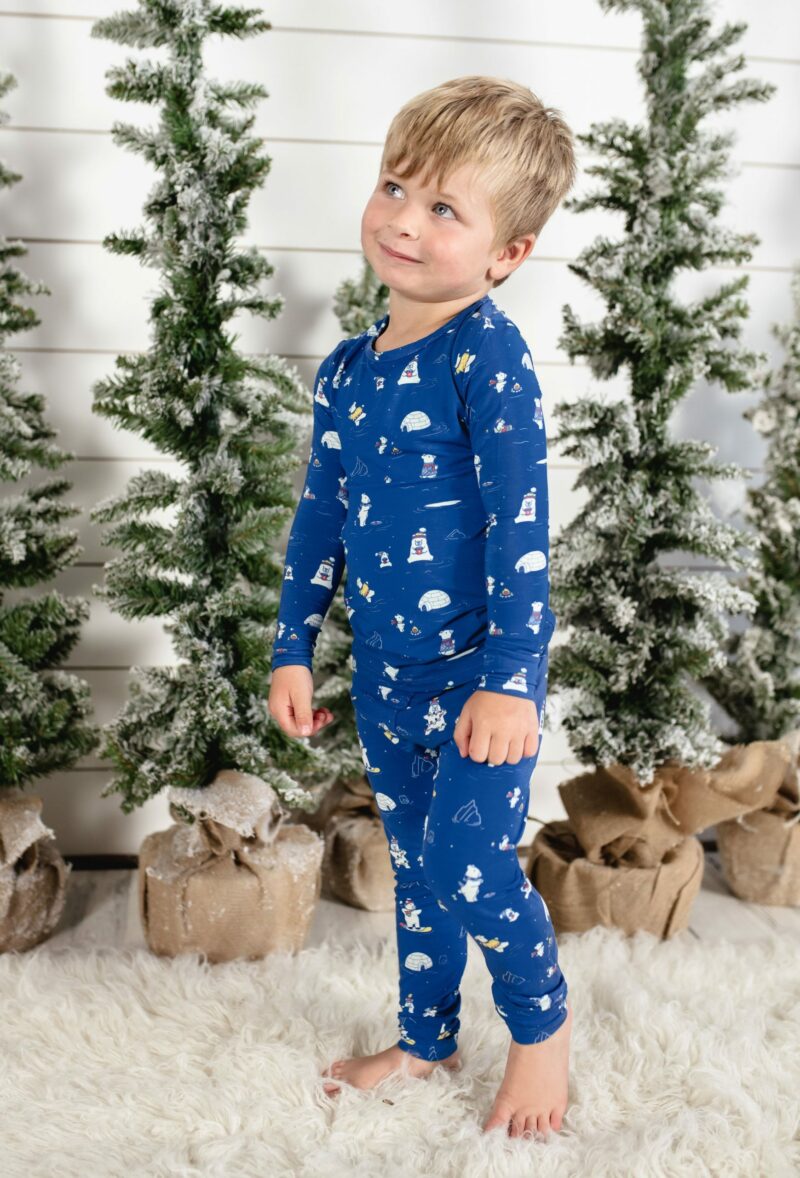 Bellabu Bear Polar Bear Bamboo Two-Piece Pajama Set