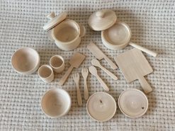 Poppy Baby Co Unfinished Wooden Pots and Pans Play Set