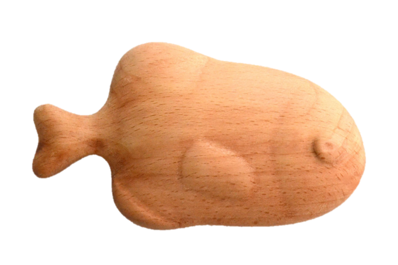 Poppy Baby Co Organic Wooden Rattle Toy Fish