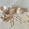 Poppy Baby Co Unfinished Wooden Pots and Pans Play Set