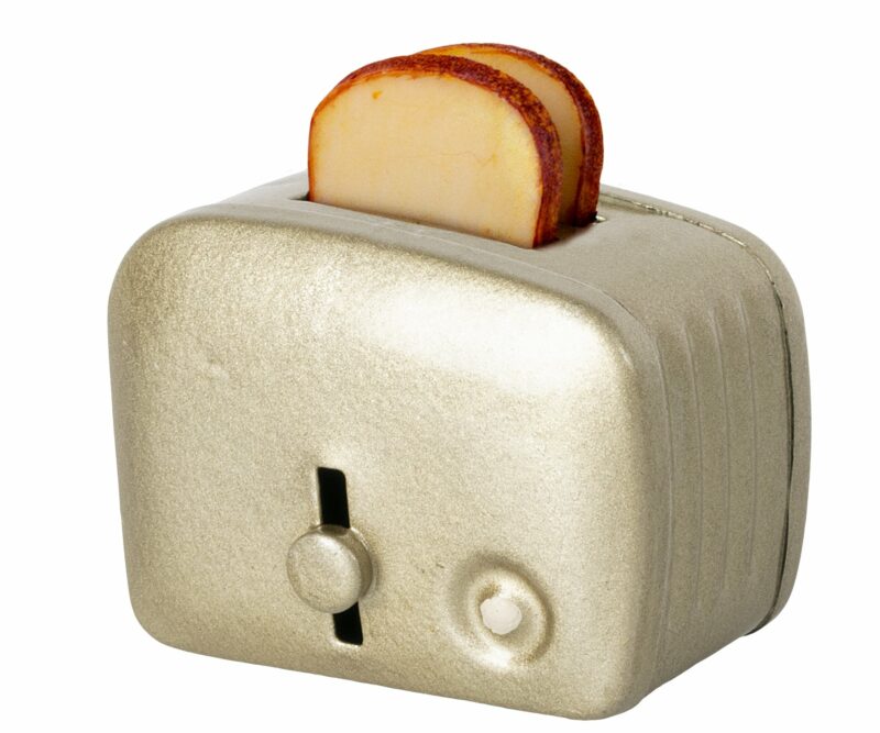 Maileg Miniature Toaster & Bread in Silver