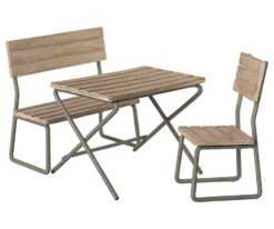 Maileg Garden Set Table with Chair and Bench