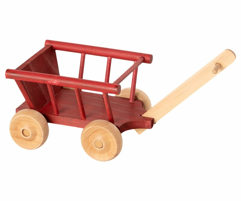 Maileg Wagon in Dusty Red in Micro