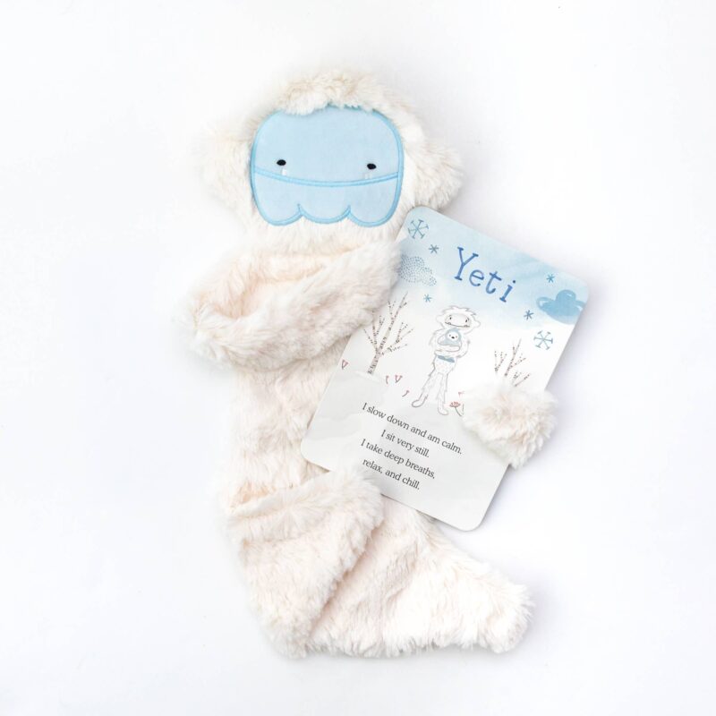 Slumberkins Ivory Yeti Snuggler and Board Book Limited Edition Mindfulness Collection