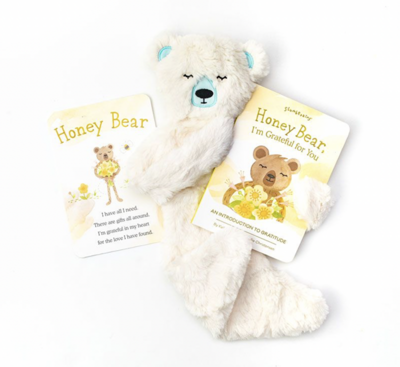 Slumberkins Ivory Polar Bear Snuggler and Board Book Gratitude Collection