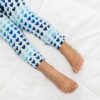 macaron+me Blue Rainbow Hearts Bamboo Viscose Pajama Set