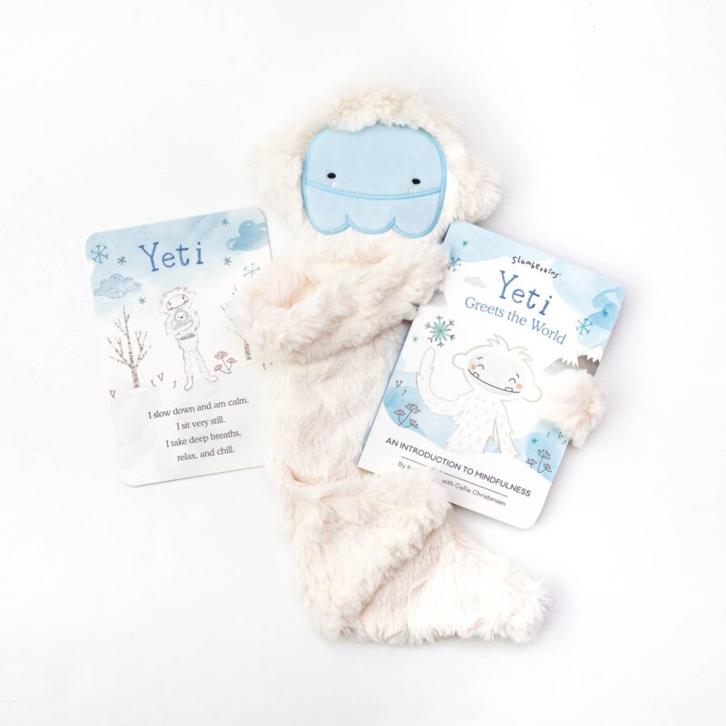 Slumberkins Ivory Yeti Snuggler and Board Book Limited Edition Mindfulness Collection